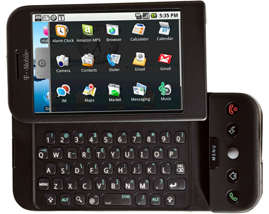 The T-Mobile G1, the first Android-powered device